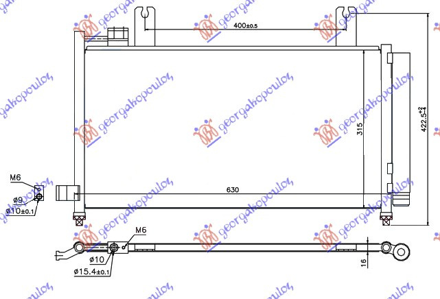 Radiator i kondicionerit 2,0 JTD (63x31.5x16)