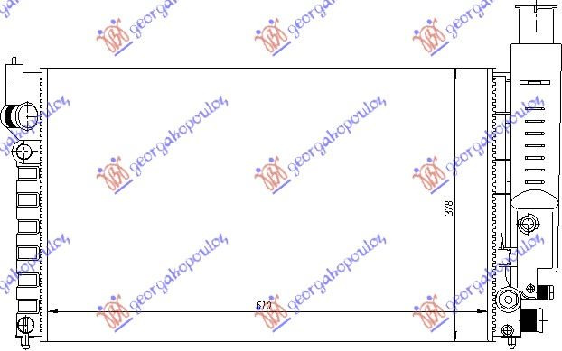 Radiator për motor 1,6-1,9cc(marsh manual/automatik) (me/pa kondicioner) (61x35.9)