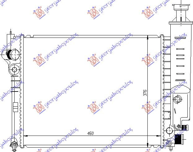Radiator për motor 1,4-1,6CC (46x38)