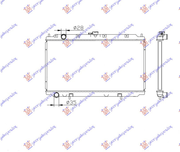 Radiator për motor 1.6-1.8i 16V (36x69.8)