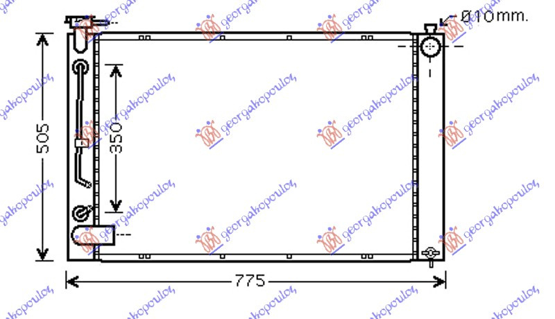 Radiator për motor (Rx300) 3.0i24V (67x49x22) (marsh manual/automatik)