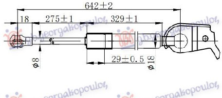 Amortizues (një) për kofano (642L-230N)