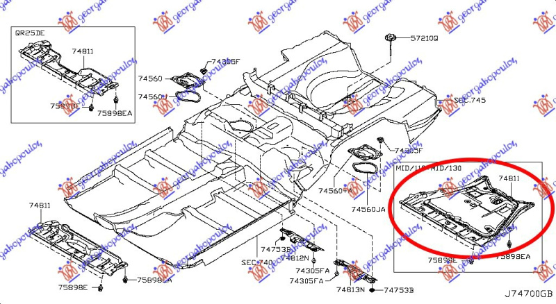Mbrojtje/kapak nën motor 07- 2.0 dci