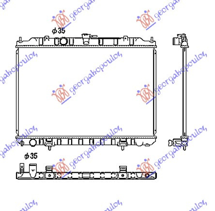 Radiator për motor 2.0-2.5c.c (me/pa kondicioner) -07 (45x69) (KOYO)