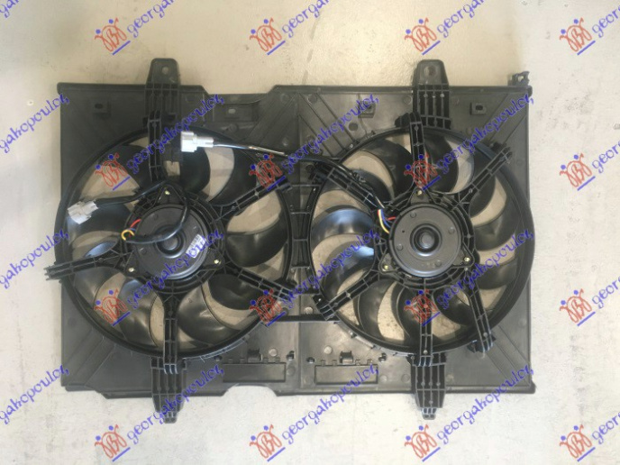 Ventilator komplet (dopio) benzinë/dizel 07- (340/340mm) (4 pinë + 4 pinë)