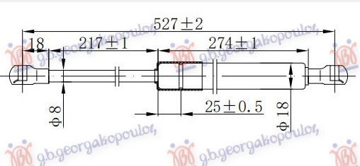Amortizues (një) për derën e bagazhit -07 (536L-410N)