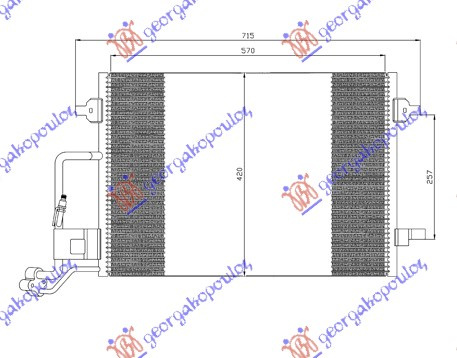 Radiator i kondicionerit (57.5x42.5x1.6)