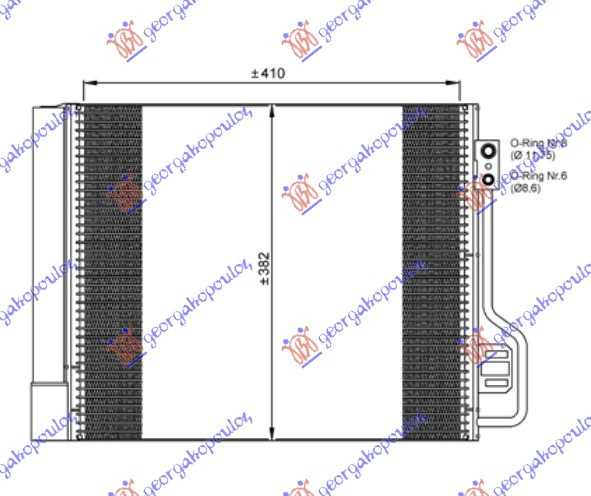Radiator për kondicioner benzinë/dizel (42x38) (MAHLE BEHR PREMIUM LINE)