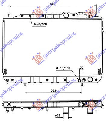 Radiator për motor 1.5 8V-1,6-1.8 16V (me/pa kondicioner) (67x37.6)