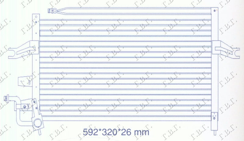 Radiator i kondicionerit 1.5 8V-1.6-1.8 16V (56x30)