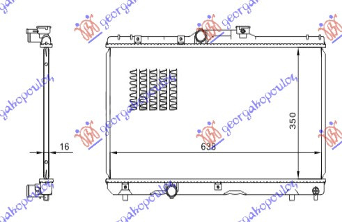 Radiator për motor 1,3-1,6 (me/pa kondicioner) (63,8x35)