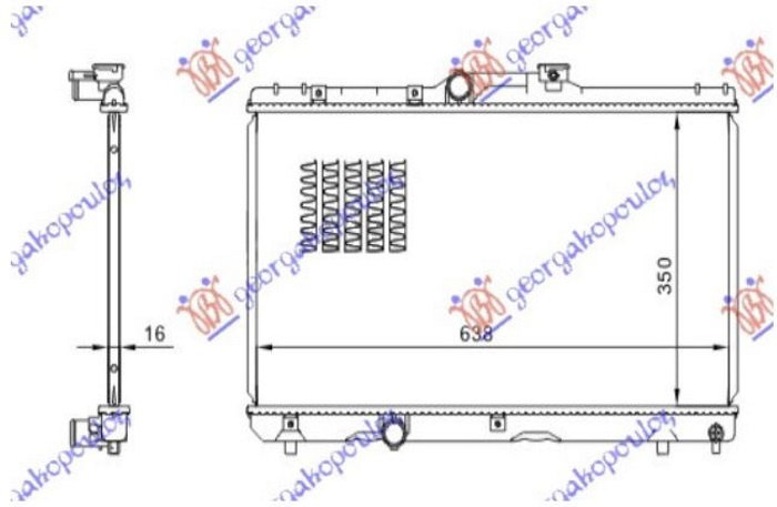 Radiator për motor 1,3-1,6 (me/pa kondicioner) (63,8x35) (KOYO)