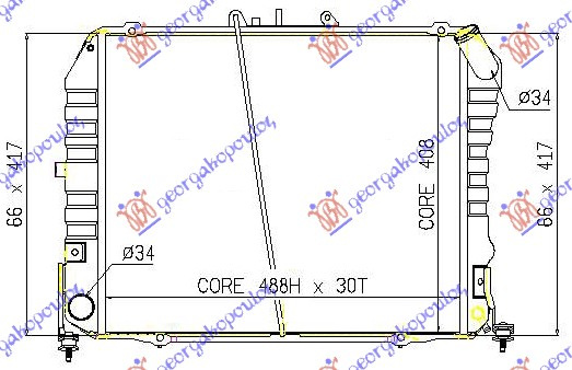 Radiator për motor dizel (49x40)