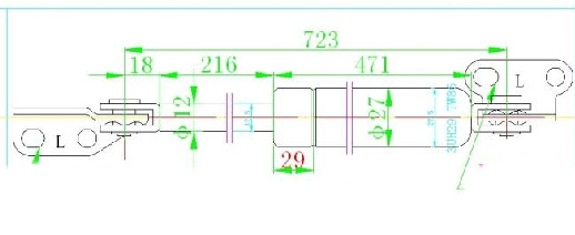 Amortizues (një) për derën e bagazhit (723L-850N)