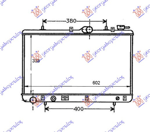 Radiator për motor 1,3-1,5 8V (me/pa kondicioner) (34x60)