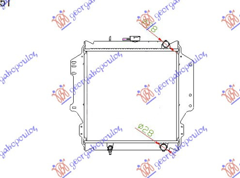 Radiator për motor 1,3 (36x39)