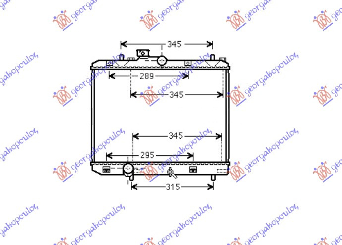 Radiator për motor (375x500x16)