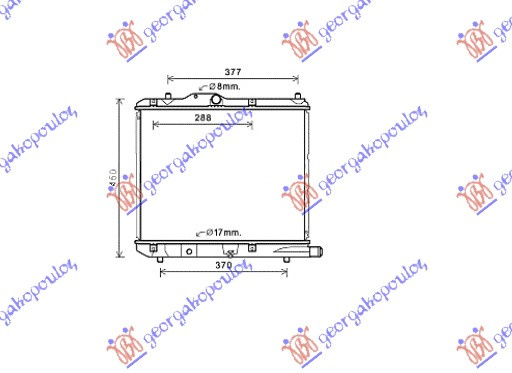 Radiator për motor 1.3CDTi (37.5x47.5x2.6) Z13DTJ/D13A (KOYO)