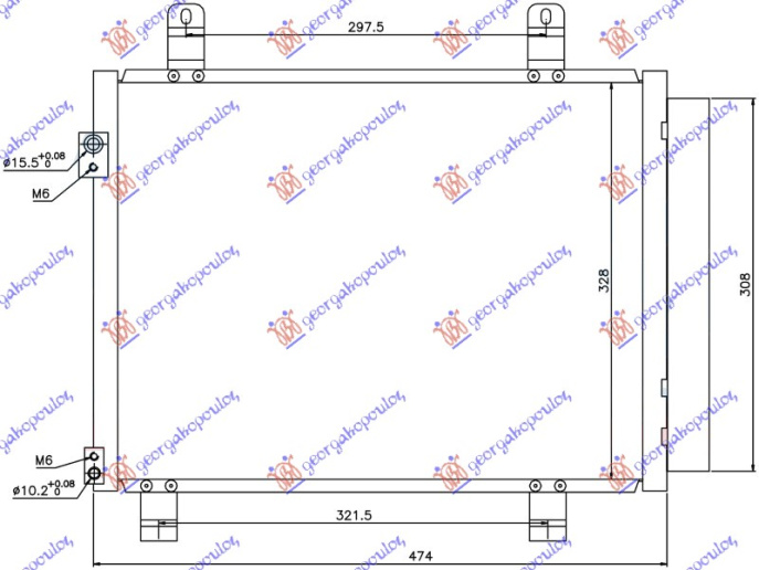 Radiator i kondicionerit 1.3 CDTi dizel (420x330x16)