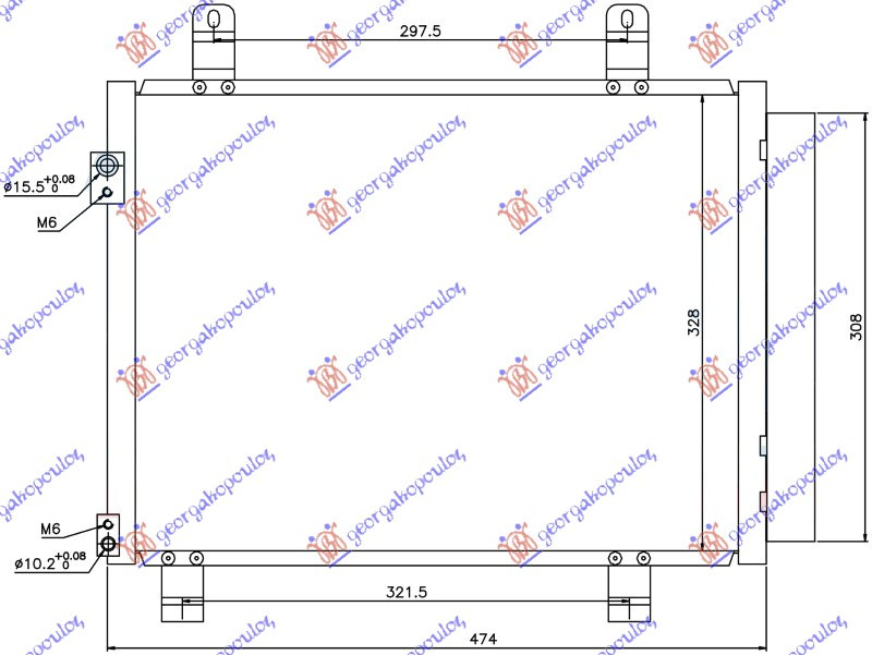 Radiator i kondicionerit 1.3 CDTi dizel (420x330x16)
