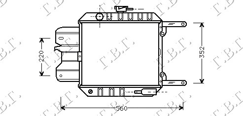 Radiator për motor 1,0-1,3CC (33x34)