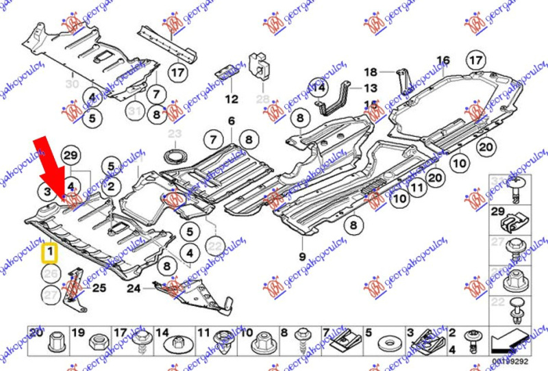 Mbrojtje/kapak nën motor (plastik)