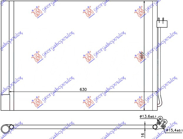 Radiator i kondicionerit benzinë - dizel (590x450x16)