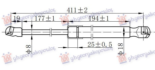 Amortizues (një) për kofano (410L-390N)