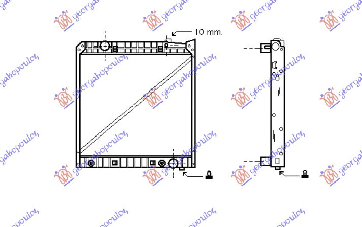Radiator për motor dizel (81,7x80,7) (marsh manual/automatik)