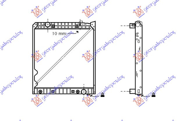 Radiator për motor dizel (95.2x80.8) (marsh manual/automatik)