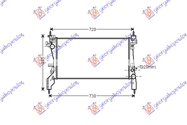 Radiator për motor 1.3 MJTD (63x32.5)