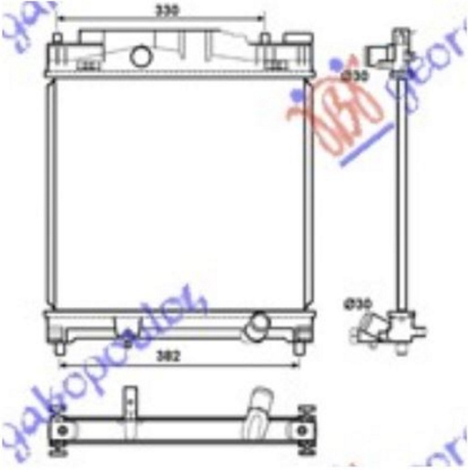 Radiator për motor 1,0-1,3 benzinë (37x40) (KOYO)