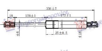 Amortizues (një) për derën e bagazhit (336L-365N)