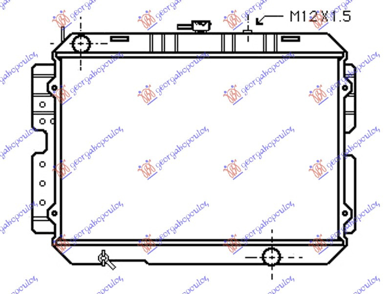 Radiator për motor 2.2 dizel (40x56.5x3.2)