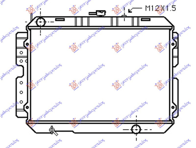 Radiator për motor 2,2 gaz (40x56,5x3,20) (COPPER)