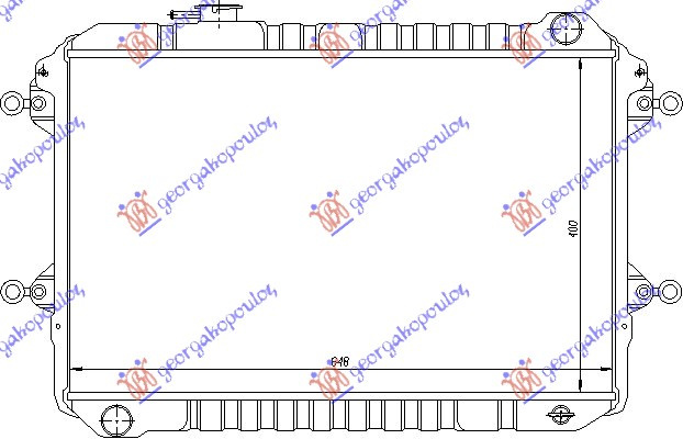 Radiator për motor 2.6 benzinë (40x64.5x30)