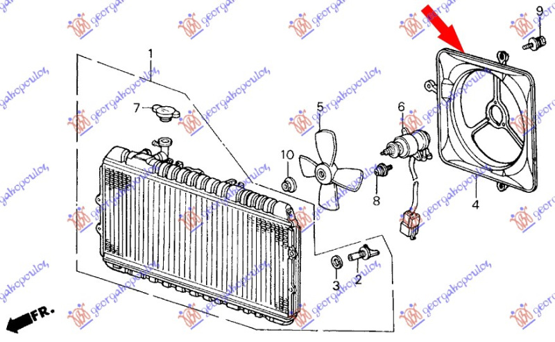 Difuzor/mbajtës për ventilator metali