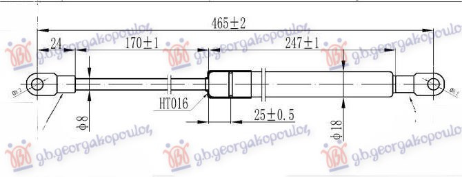 Amortizues (një) për derën e bagazhit (465L-113N)