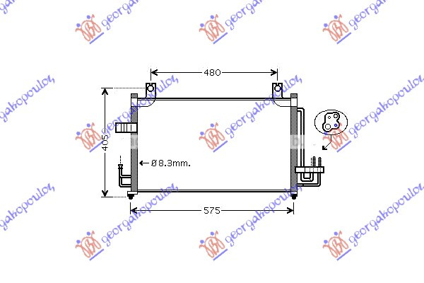 Radiator i kondicionerit 1,8i 8V-1,5i 16 (53.5x34.5x20)