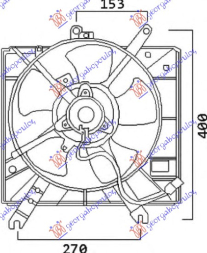 Ventilator për radiator me motor komplet benzinë