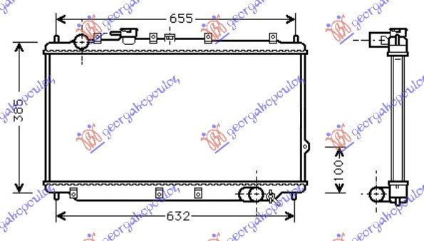 Radiator për motor benzinë (34,5x70)