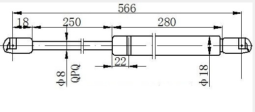 Amortizues (një) për derën e bagazhit (565L-360N)