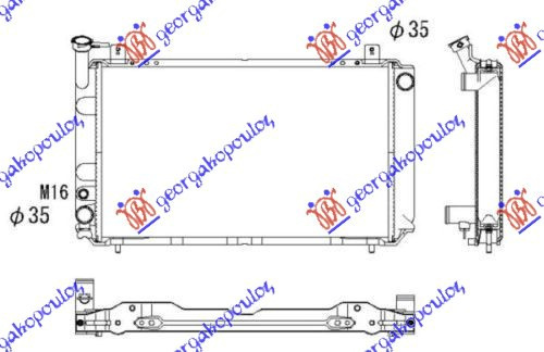 Radiator për motor 1,4-1,6cc (59x35)