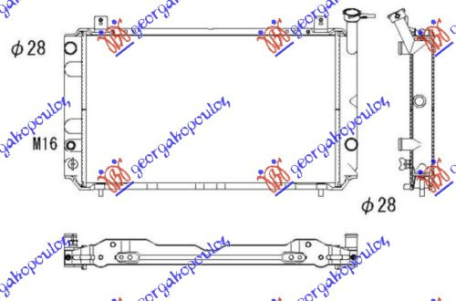 Radiator për motor 1,0-1,3-1,5-1,6cc (59x34,8)