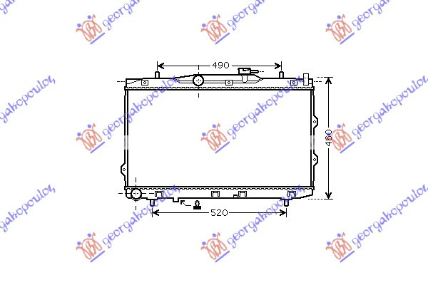 Radiator për motor 1,6I-2,0 I 16V (me/pa kondicioner) (37,5x67x16) -06