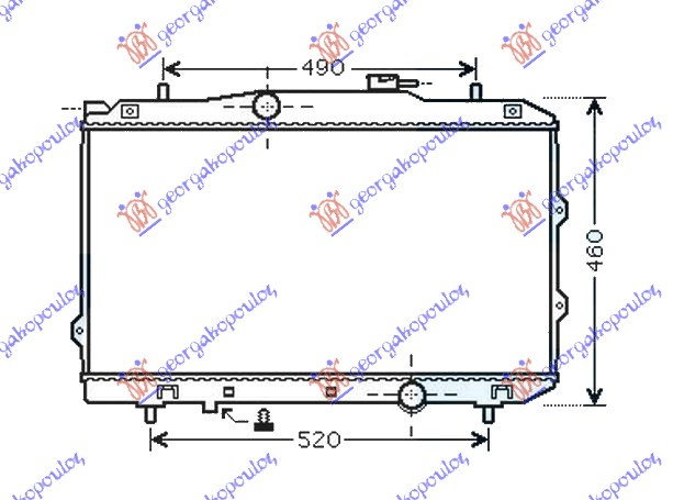Radiator për motor 1.6i-16V (me/pa kondicioner) (x37,5x67x16) 06-09