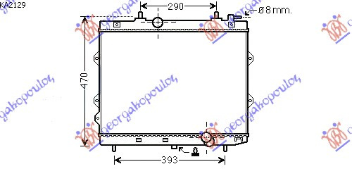 Radiator për motor 1,6 CRDi (me/pa kondicioner) (37x51x26)