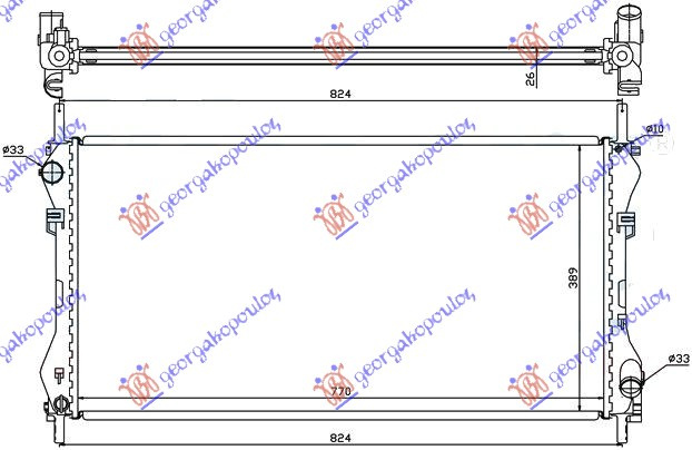 Radiator për motor 2.0CC TDI-TDCI (me/pa kondicioner) (77x40)