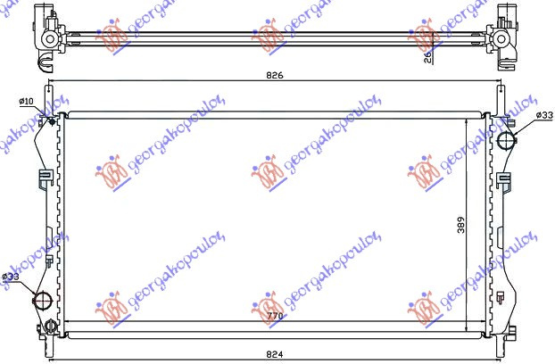 Radiator për motor 2.3i16V-2.4TD (me/pa kondicioner) (77x40) (MAHLE BEHR)