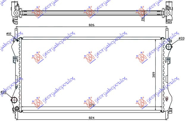 Radiator për motor 2.3i16V-2.4TD (me/pa kondicioner) (77x40) (VALEO CLASSIC)